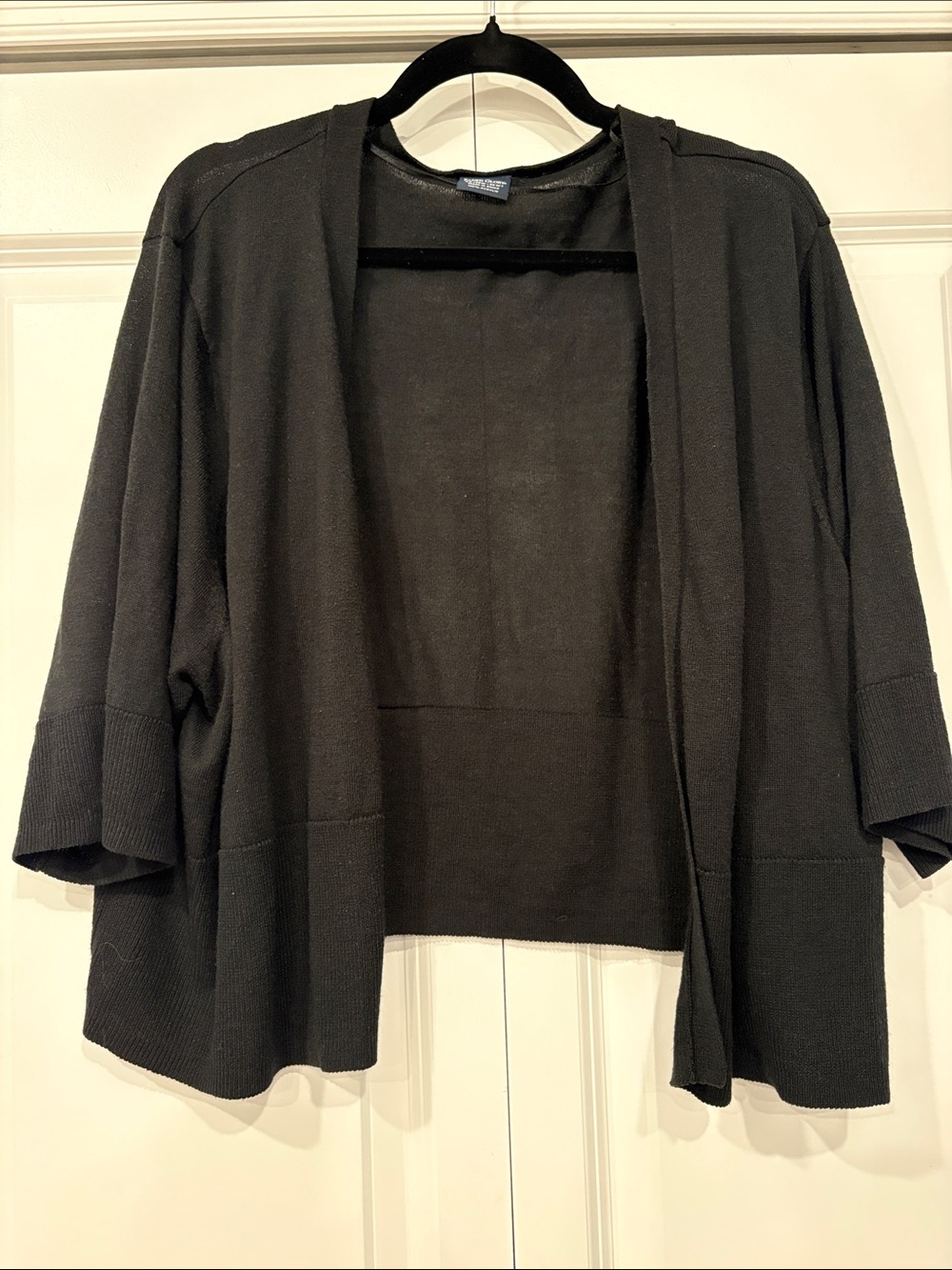 Black Open-Front  Cropped Sweater Cardigan Size 4X
